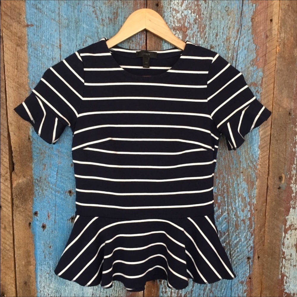 J. Crew Navy Striped Top